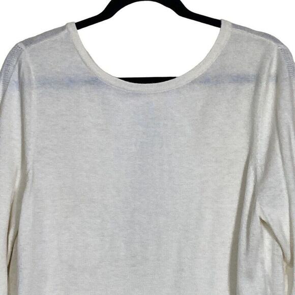 Soft Surroundings Ivory Wool-Blend Pleated Back Tunic Reserva Sweater - Medium - Picture 6 of 9